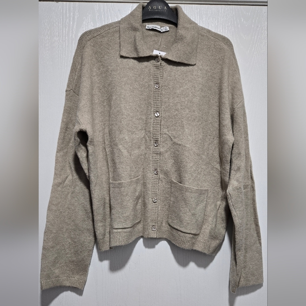 Nwt Abercromboe & Fitch Tan Delight Cardigan Size XS - Picture 2 of 9